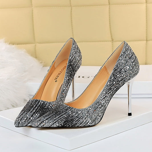 10 cm hoge stilettohakken met pailletten voor dames