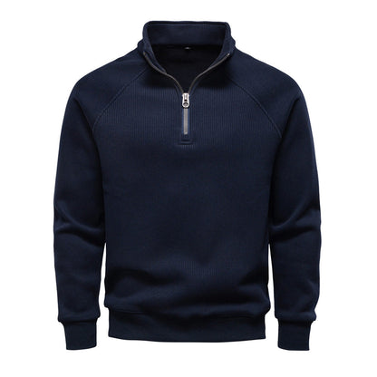 Polo T-shirt voor heren met lange mouwen kraag en knoop of ritssluiting