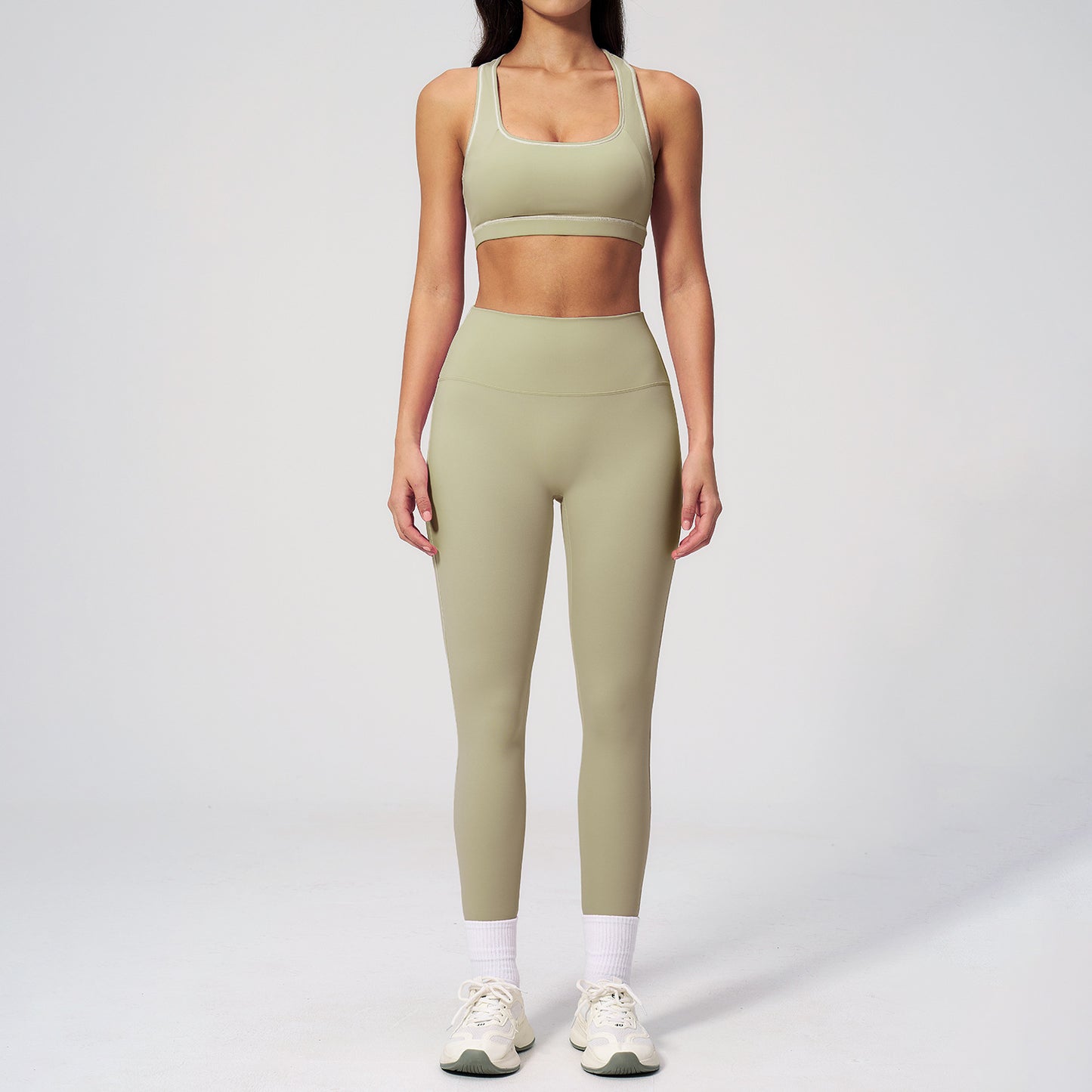 Dames 3-delige yogapakset van geborstelde stof met ritssluiting