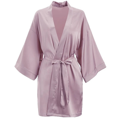 Lace Trim Ice Silk Womens Sleepwear Nightdress