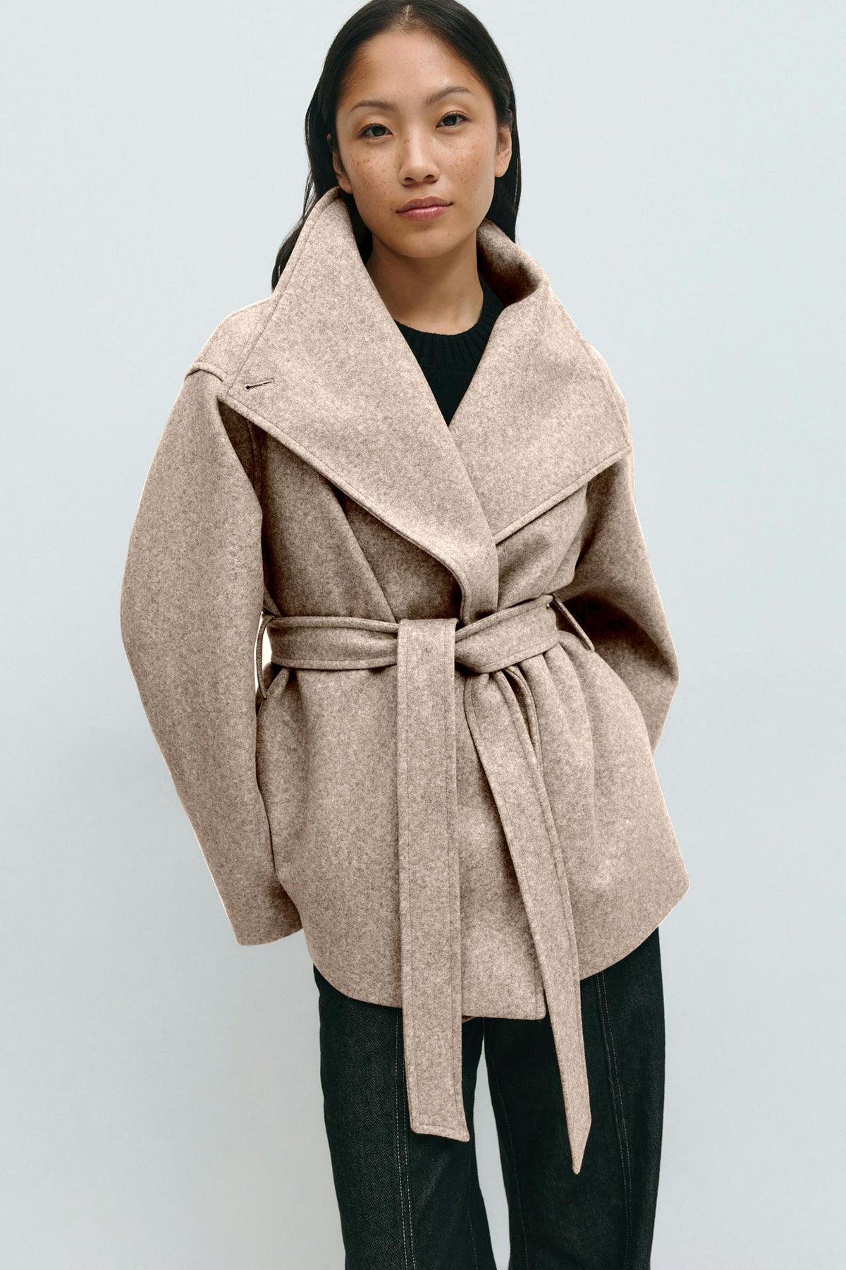 Women's Stand Collar Double-Sided Wool Coat