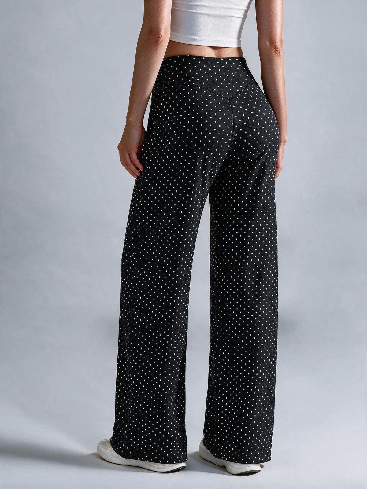 Women's Brushed Fabric High-Waisted Wide-Leg Yoga Running Pants