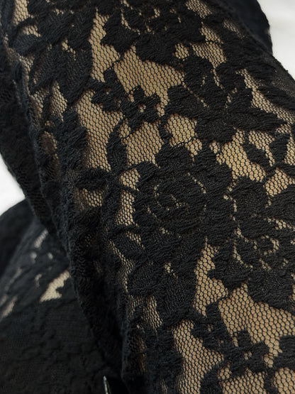 Hoge taille kanten wijde broek