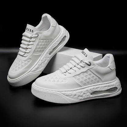 Mens Breathable Cowhide Casual Sneakers