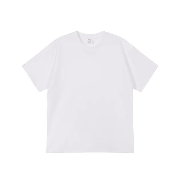 small neckline cotton loose short sleeve solid color bottoming T-shirt