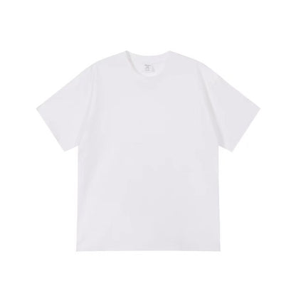 small neckline cotton loose short sleeve solid color bottoming T-shirt