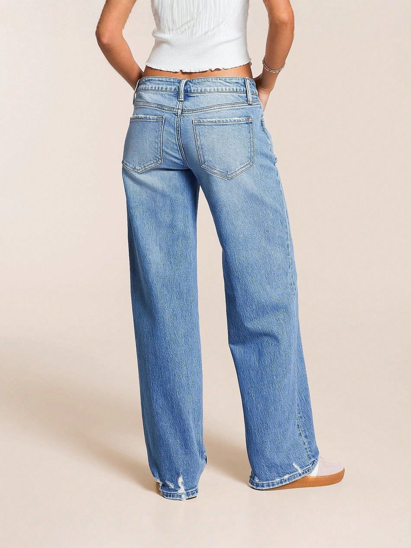 Women's Washed Wide-Leg Jeans