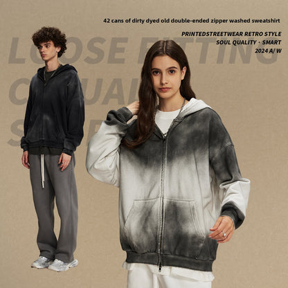 Vintage Distressed Oversized Hooded Sweatshirt