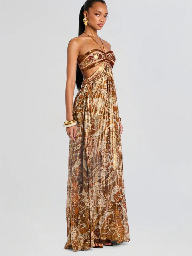 Summer New Dress Long Dress Strap Backless Sexy