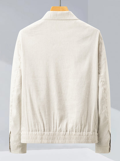 Classic Linen Blend Lapel Jacket