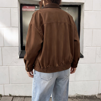 Vintage Commuter Faux Suede Coat