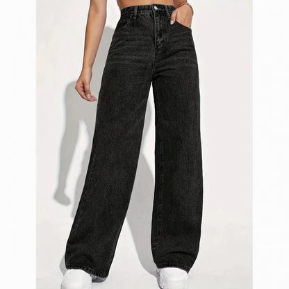 Solid Color Wide-Leg Pants