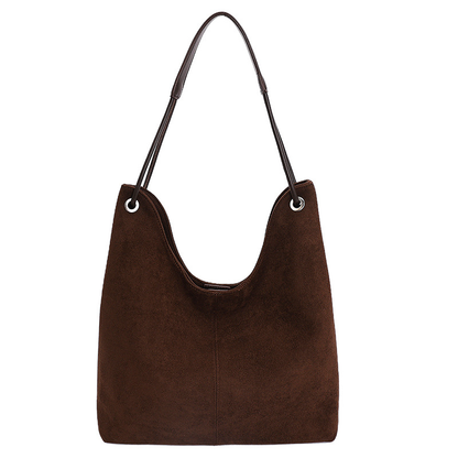 Retro Frosted Suede Womens Shoulder Tote Bag
