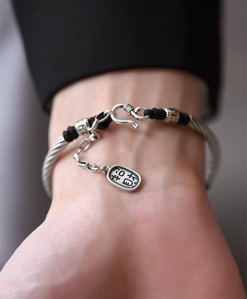 Trendy vintage etnische stijl zilveren armband unisex