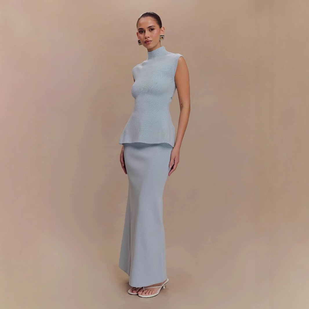 Dames Gebreide Rok En Top Set