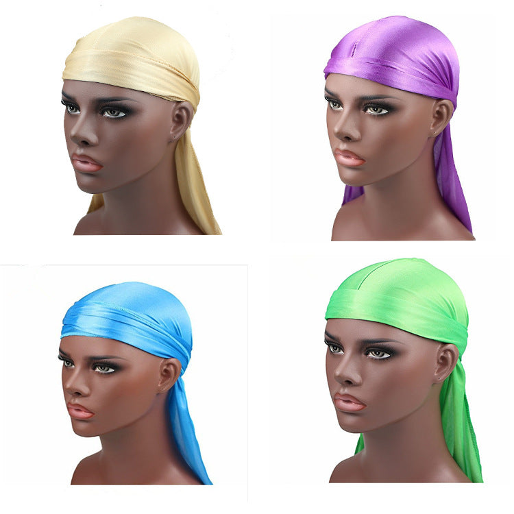 Silk satin long braided hair pirate hat