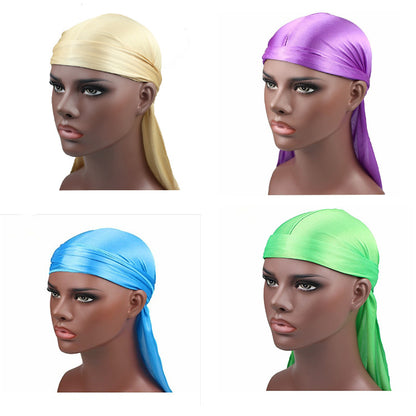 Silk satin long braided hair pirate hat