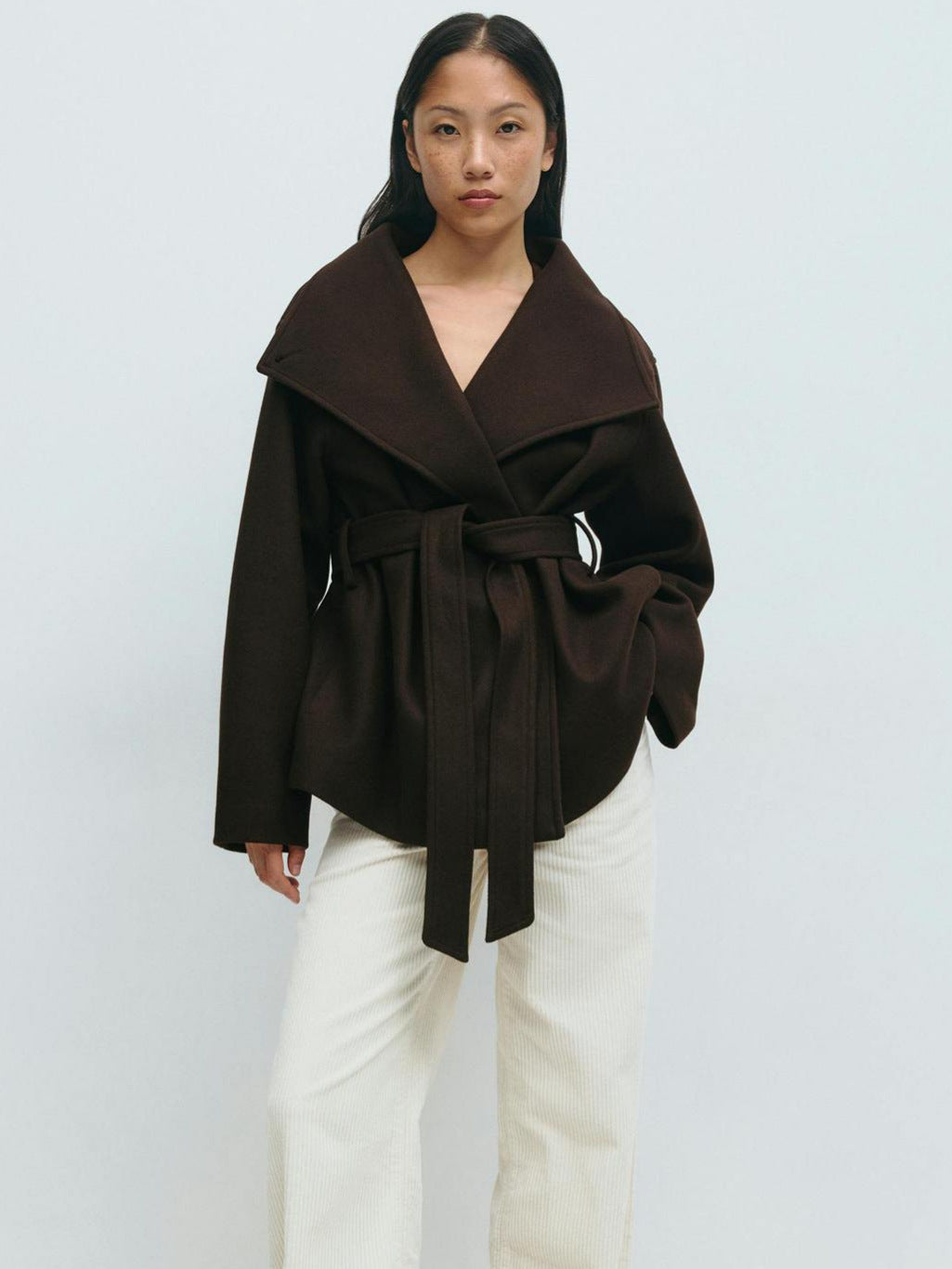 Women's Stand Collar Double-Sided Wool Coat