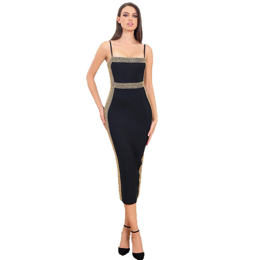Elegant Sequin Bandage Evening Dress