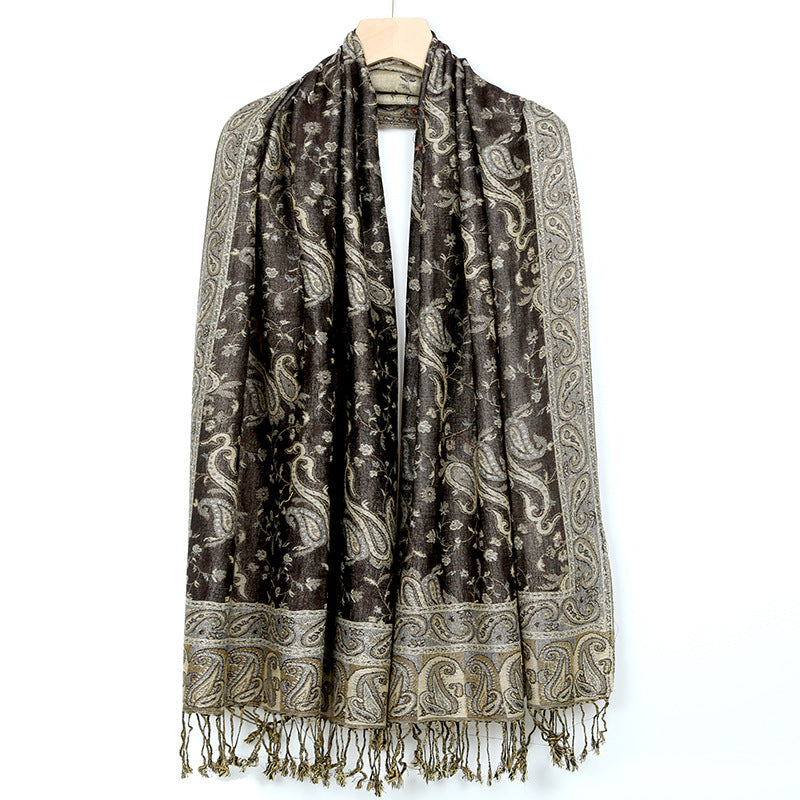 Women's Jacquard Imitation Cashmere Shawl Wrap Long Scarf