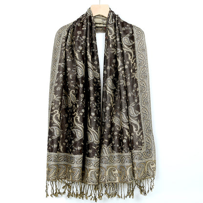 Women's Jacquard Imitation Cashmere Shawl Wrap Long Scarf