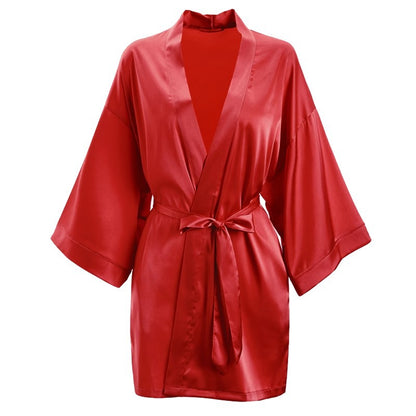 Lace Trim Ice Silk Womens Sleepwear Nightdress
