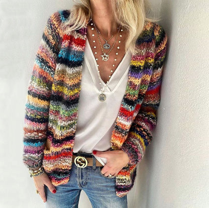 Womens Loose Fit Knitted Cardigan