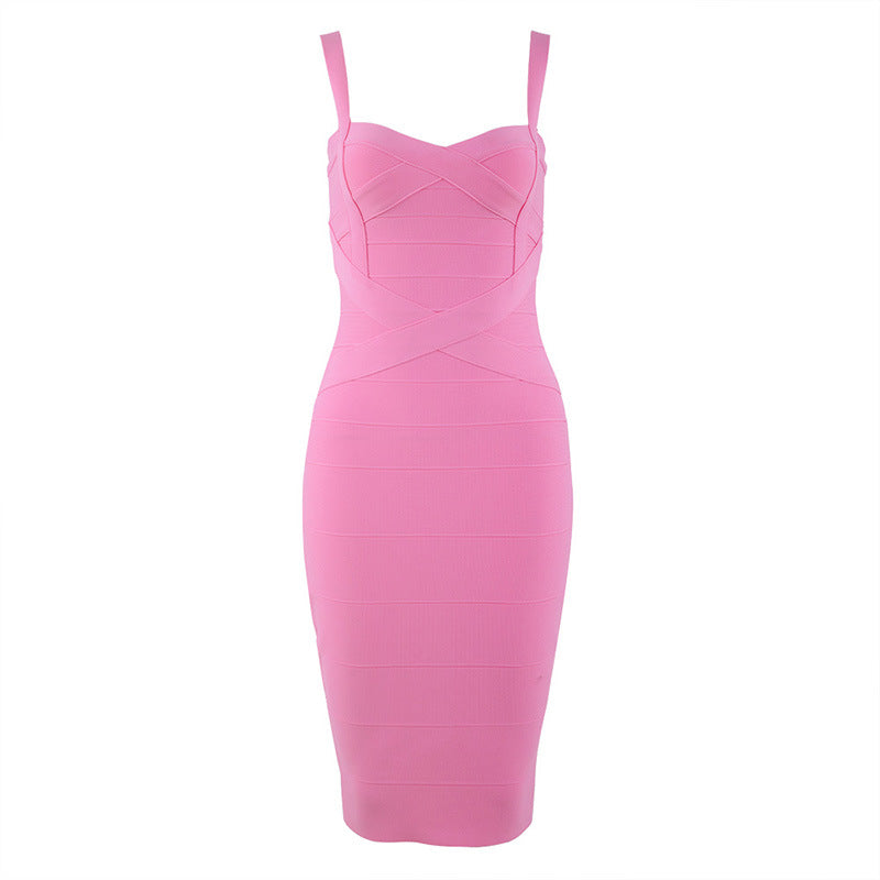 Classic Sexy Strap Bandage Long Dress