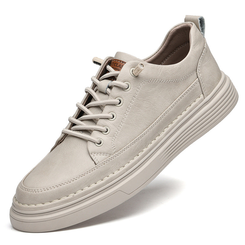 Mens Cowhide Casual Retro Breathable Shoes