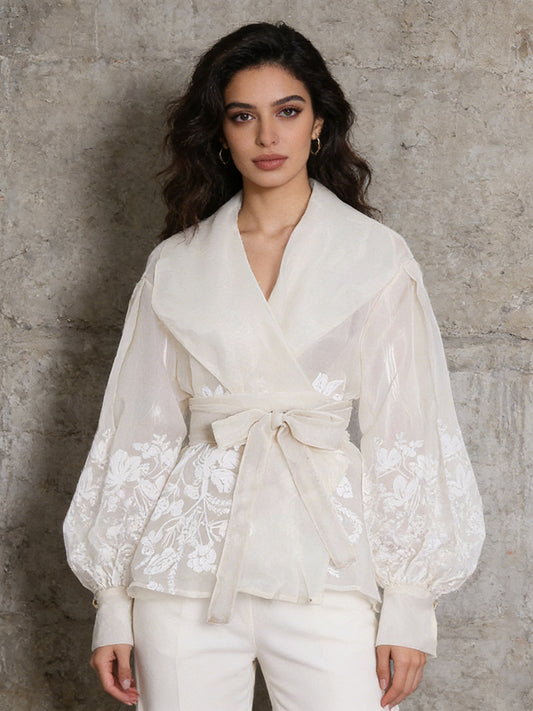 Organza blouse in retro paleisstijl