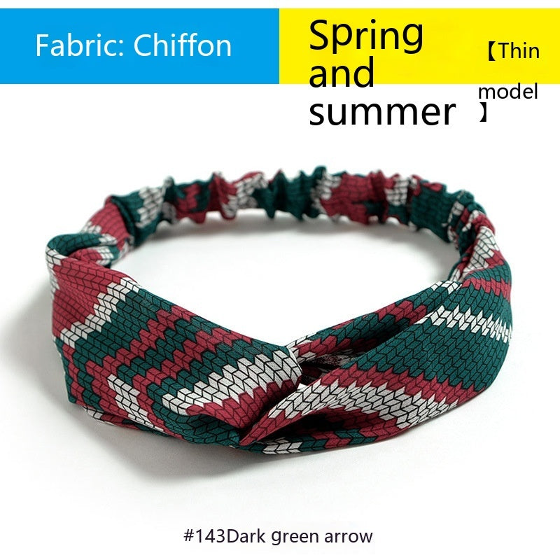 Elastische gekruiste chiffon hoofdband in Boheemse stijl