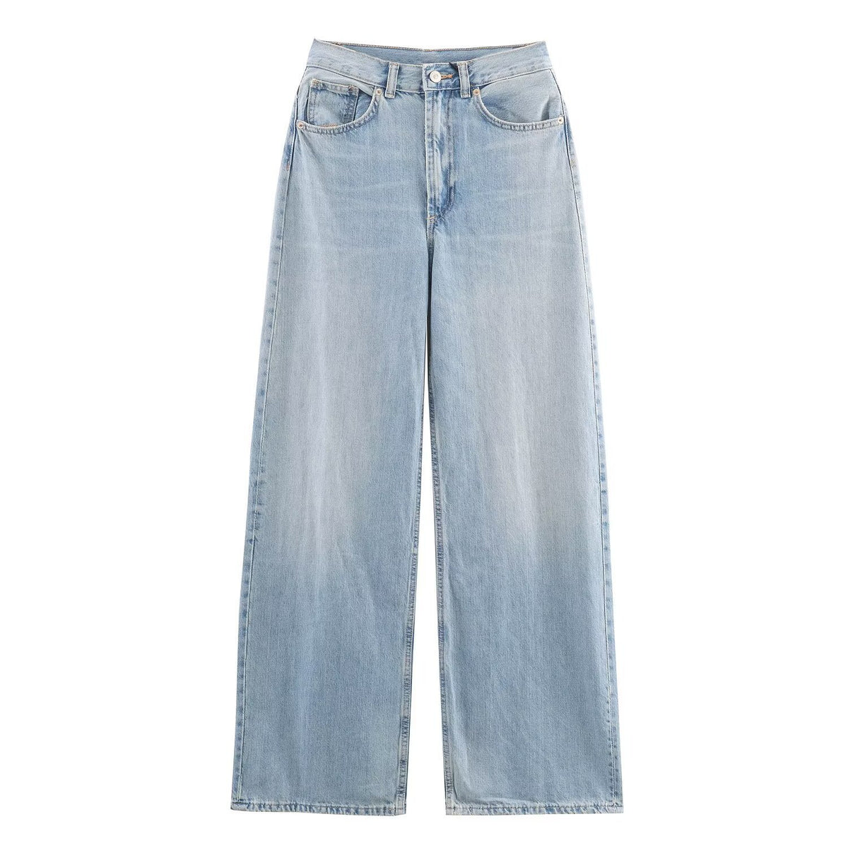 Women's High-Waist Wide-Leg Casual Denim Jeans