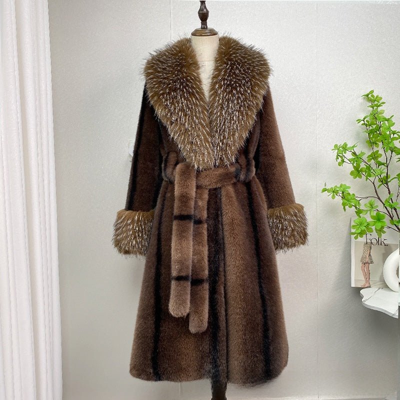 Elegant Socialite Eco-friendly Fur Coat