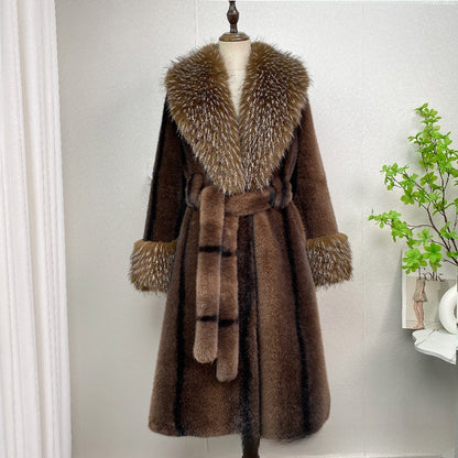 Elegant Socialite Eco-friendly Fur Coat