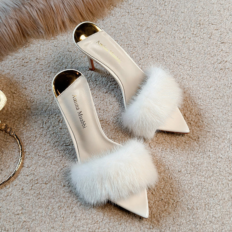 Mink Fur High Heels