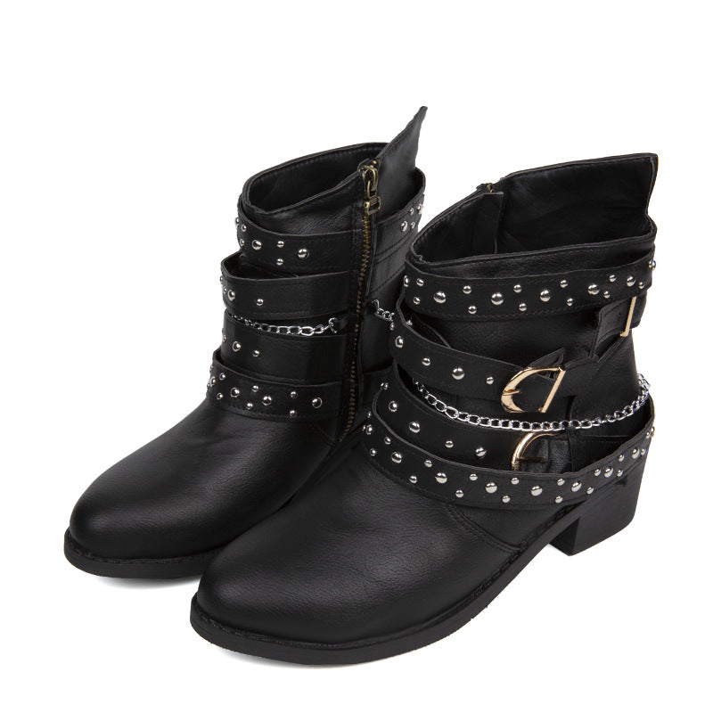 Punk Style Mid-Calf Boots