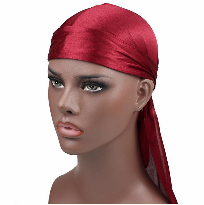 Silk satin long braided hair pirate hat