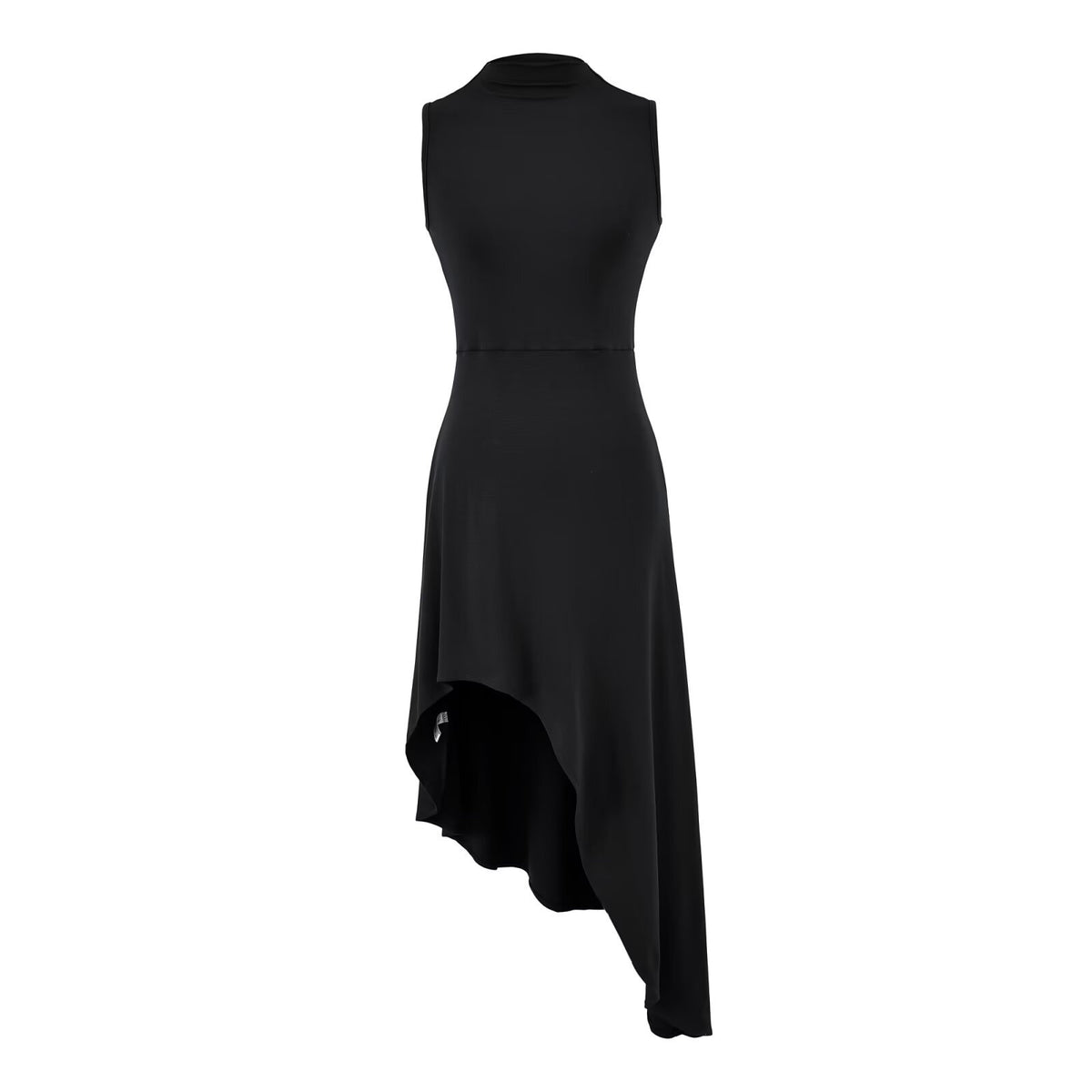 French Style High Collar Sleeveless Dress