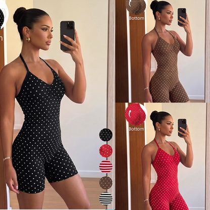 Yoga Fitness Set Halter Neck Top High Waisted Shorts
