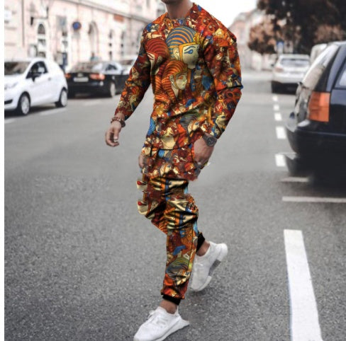 Ronde hals T-shirt Lange mouwen Sportbroek Tweedelige set