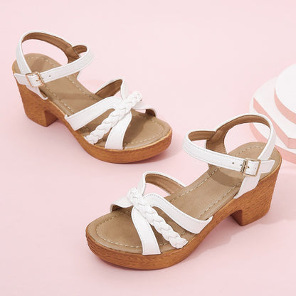 Women Buckle Strap High Heel Sandals