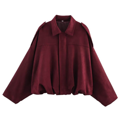 Womens Batwing Sleeve Bomber Jacket