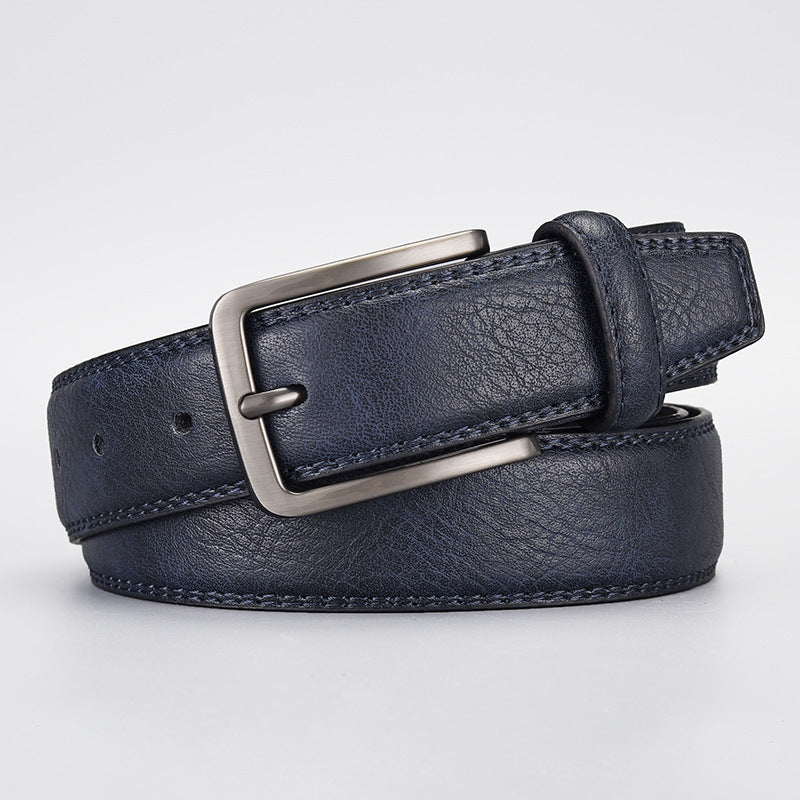 Classic Mens Pin Buckle Leather Belt