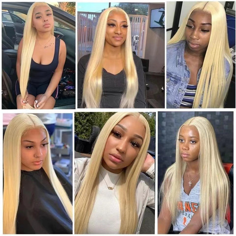 Lace Front Synthetic Wig Long Straight Hair with Air Bangs