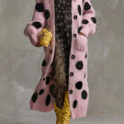 Women's long-sleeved knitted cardigan coat