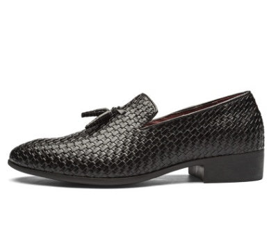 Heren geweven kwast leren loafers