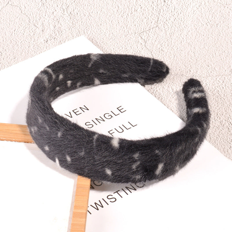 Luipaardprint pluizige haarband