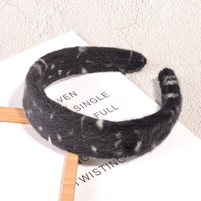 Luipaardprint pluizige haarband