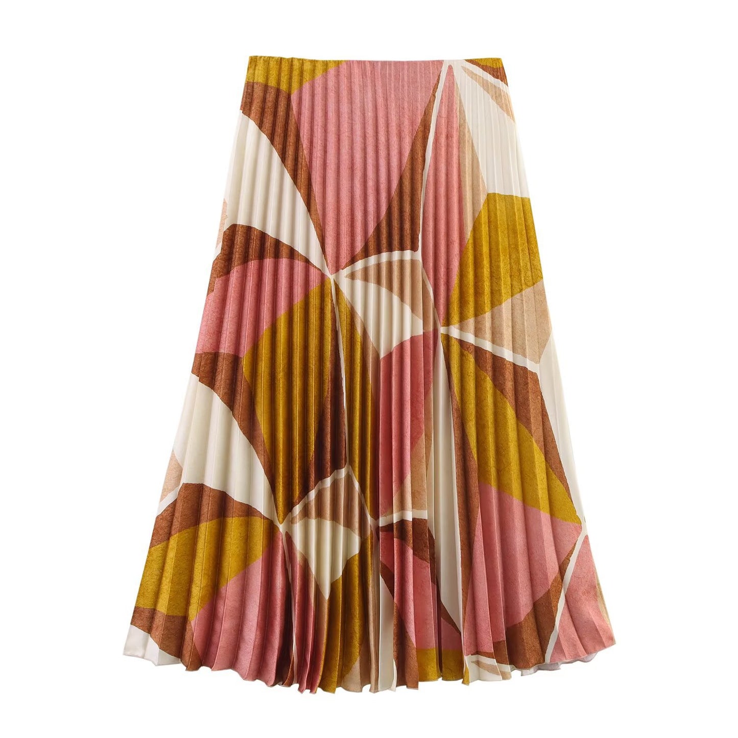 Women's Clothing INS Geometric Pattern Halter Neck Top + Skirt Set