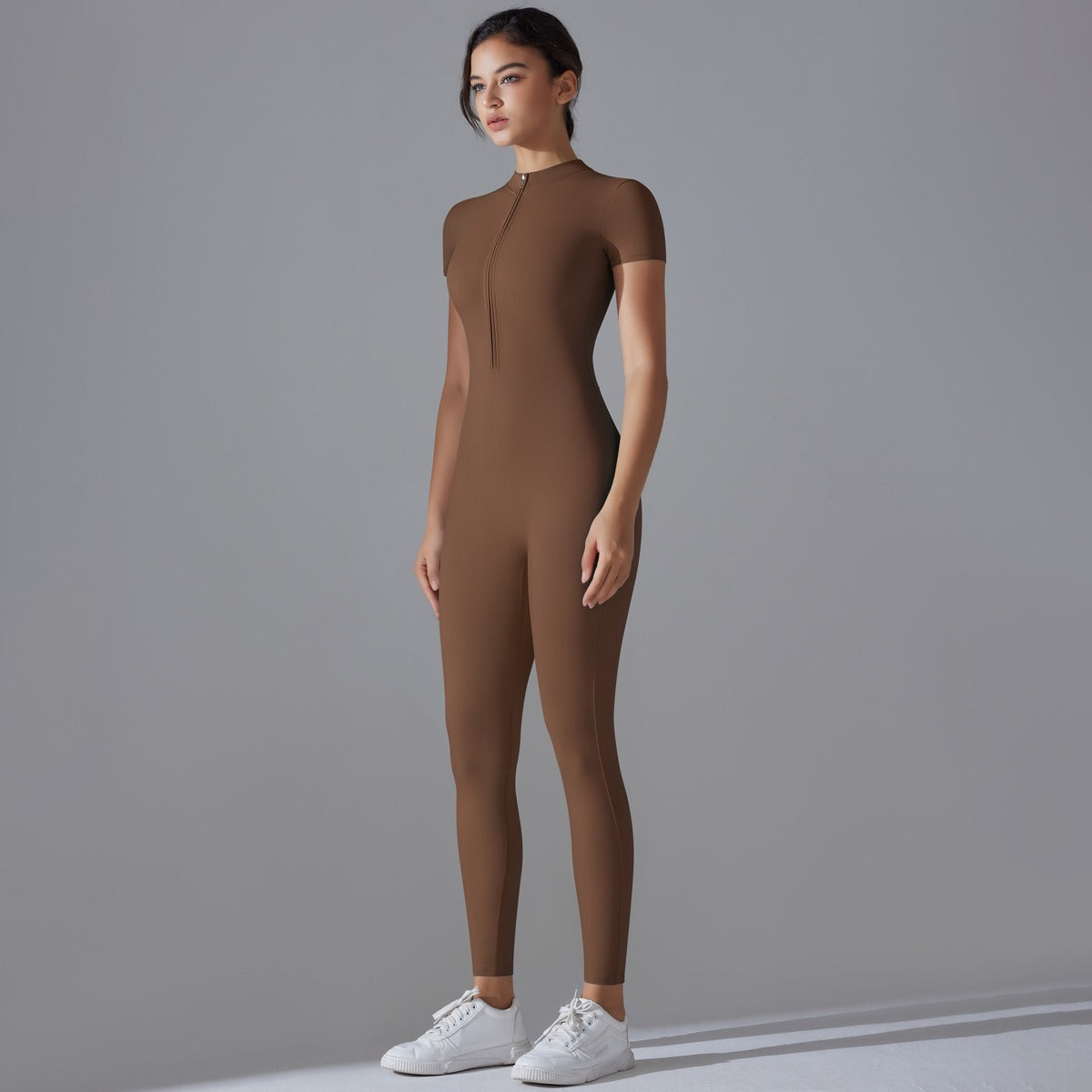 Womens Yoga Jumpsuit with Zipper